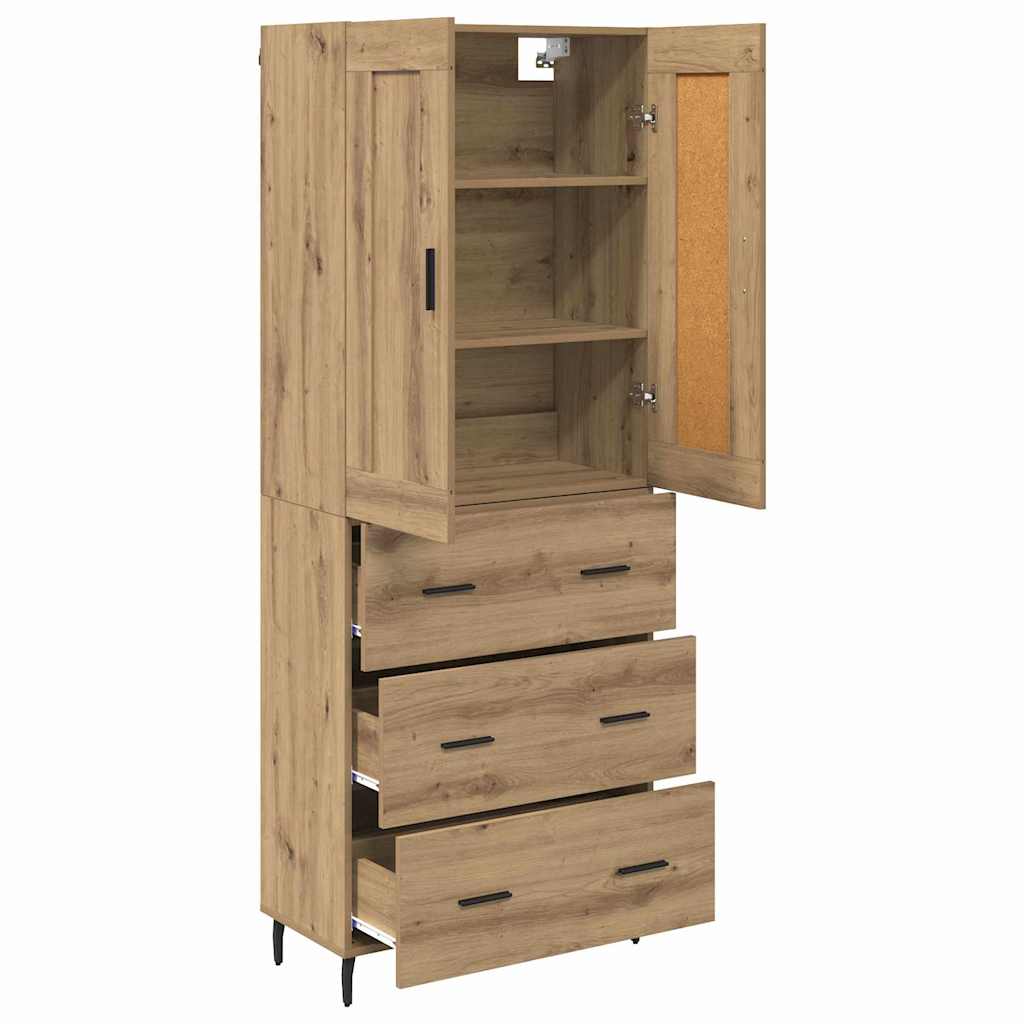 Highboard mit Schubladen 2 pcs Artisan-Eiche Holzwerkstoff