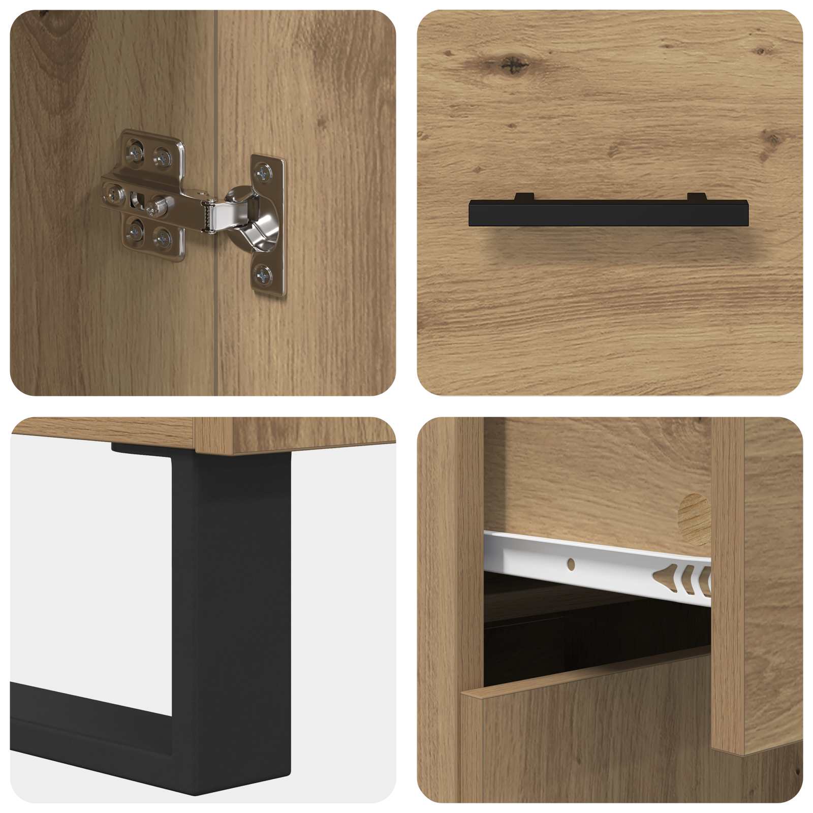 Highboard mit Schubladen 2 pcs Artisan-Eiche Holzwerkstoff