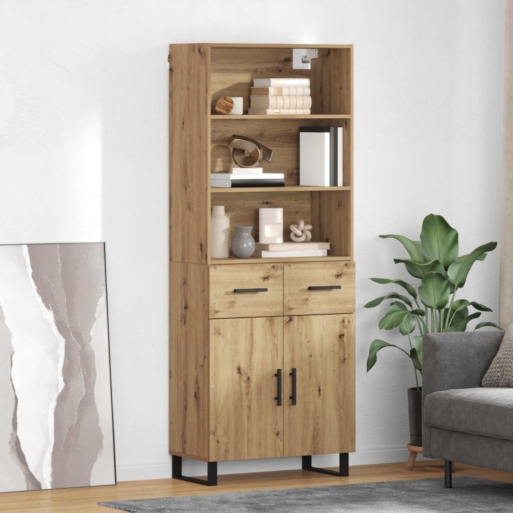 Highboard mit Schubladen 2 pcs Artisan-Eiche Holzwerkstoff
