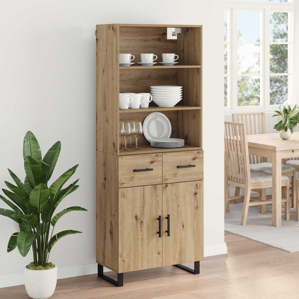 Highboard mit Schubladen 2 pcs Artisan-Eiche Holzwerkstoff