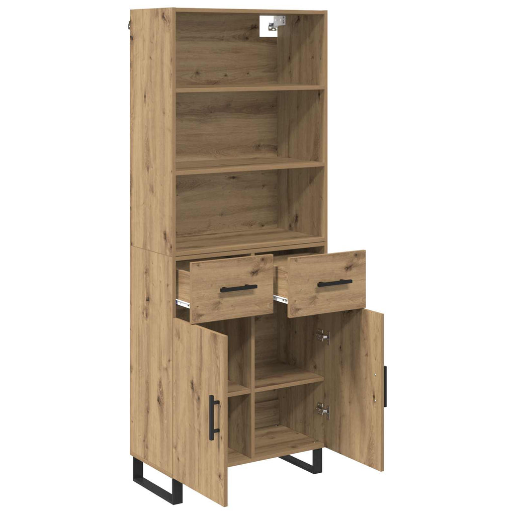Highboard mit Schubladen 2 pcs Artisan-Eiche Holzwerkstoff