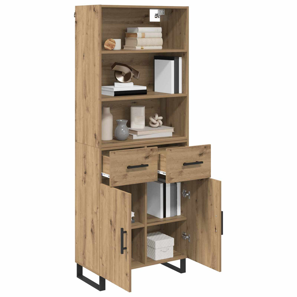 Highboard mit Schubladen 2 pcs Artisan-Eiche Holzwerkstoff