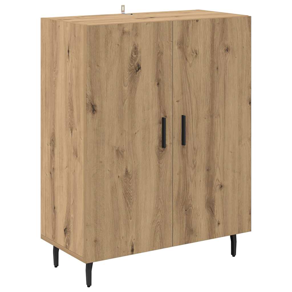 Highboard 2 pcs Artisan-Eiche Engineered Wood und Glas