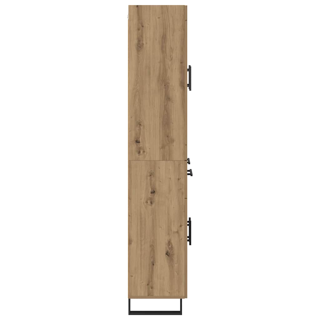 Highboard 2 pcs Artisan-Eiche Engineered Wood und Glas