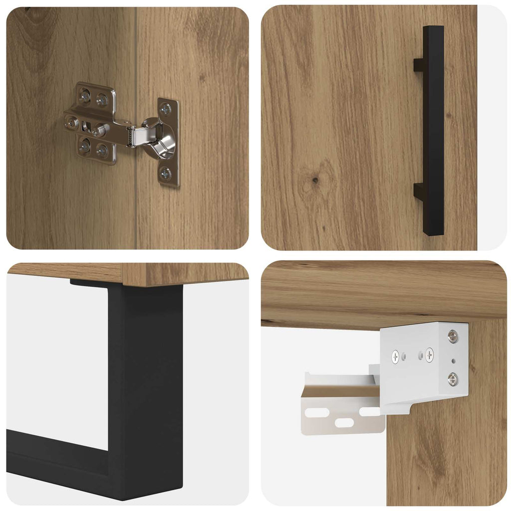 Highboard 2 pcs Artisan-Eiche Holzwerkstoff