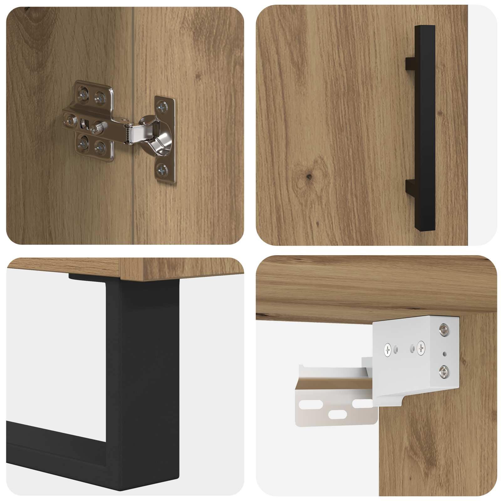 Highboard 2 pcs Artisan-Eiche Holzwerkstoff