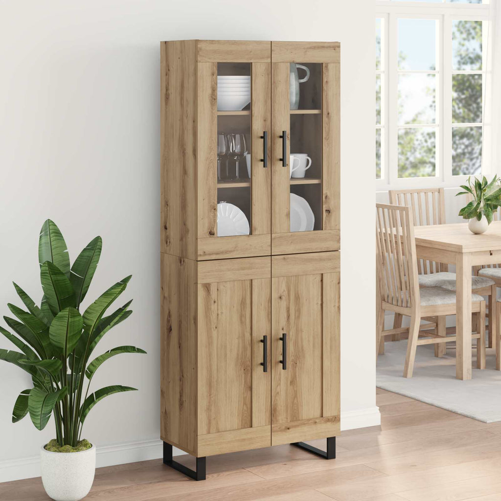 Highboard 2 pcs Artisan-Eiche Holzwerkstoff