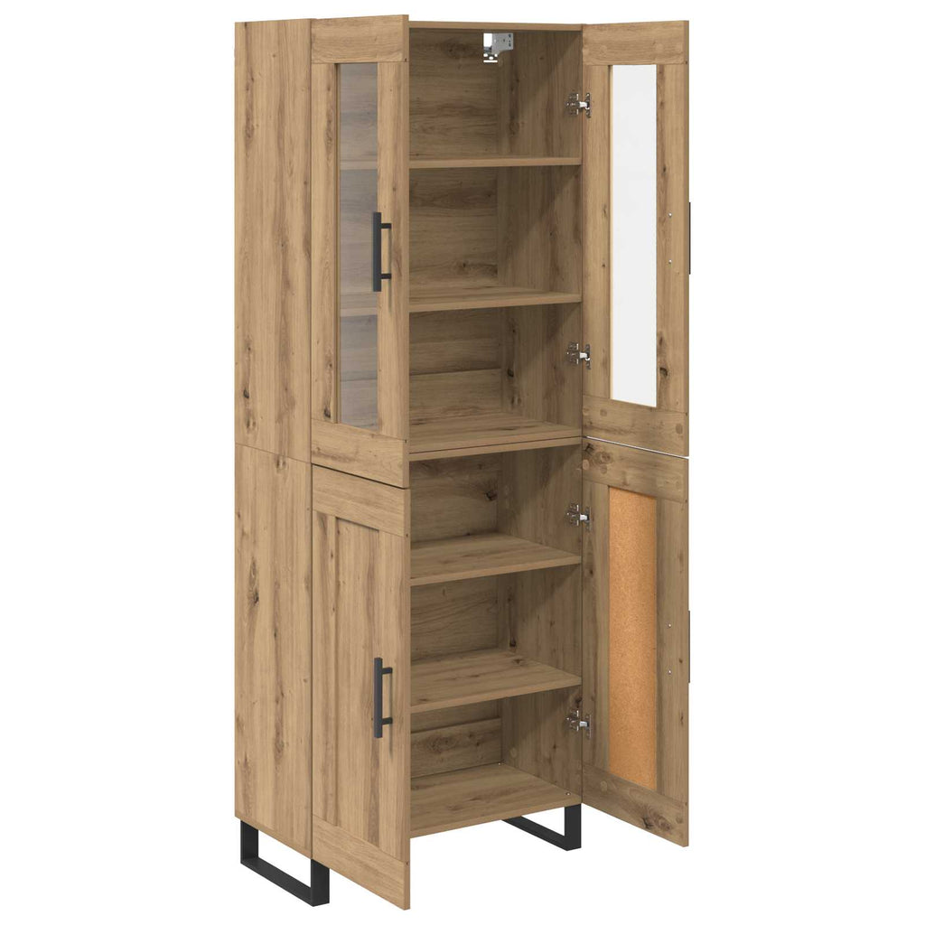 Highboard 2 pcs Artisan-Eiche Holzwerkstoff