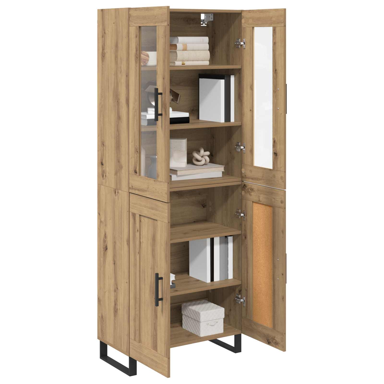 Highboard 2 pcs Artisan-Eiche Holzwerkstoff