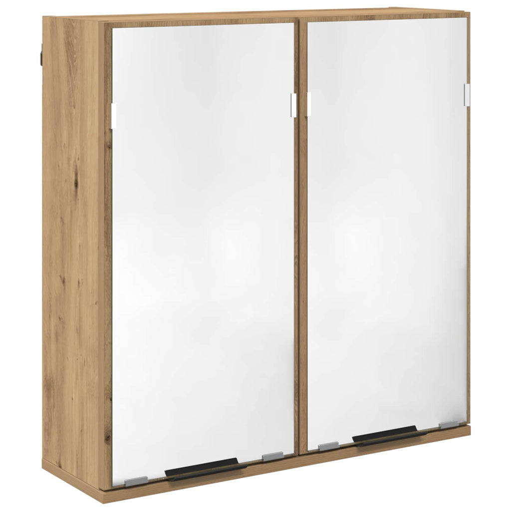 Badezimmermöbel-Set mit Tür 3 pcs Artisan-Eiche Holzwerkstoff