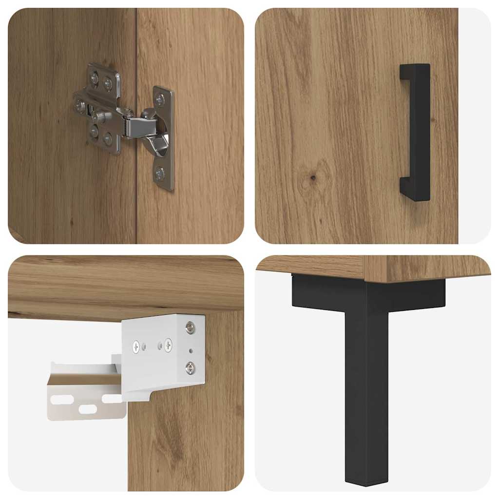 Highboard 2 pcs Artisan-Eiche Holzwerkstoff