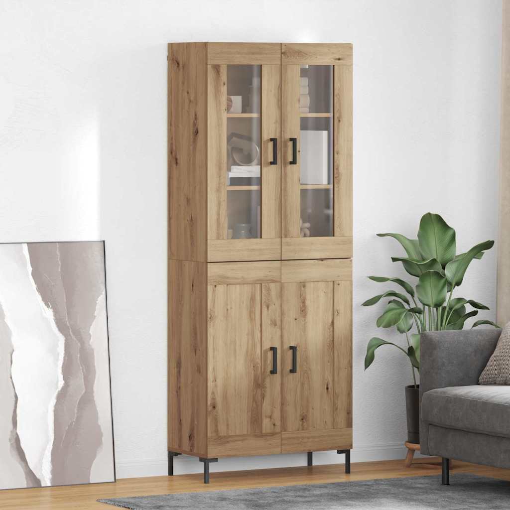 Highboard 2 pcs Artisan-Eiche Holzwerkstoff