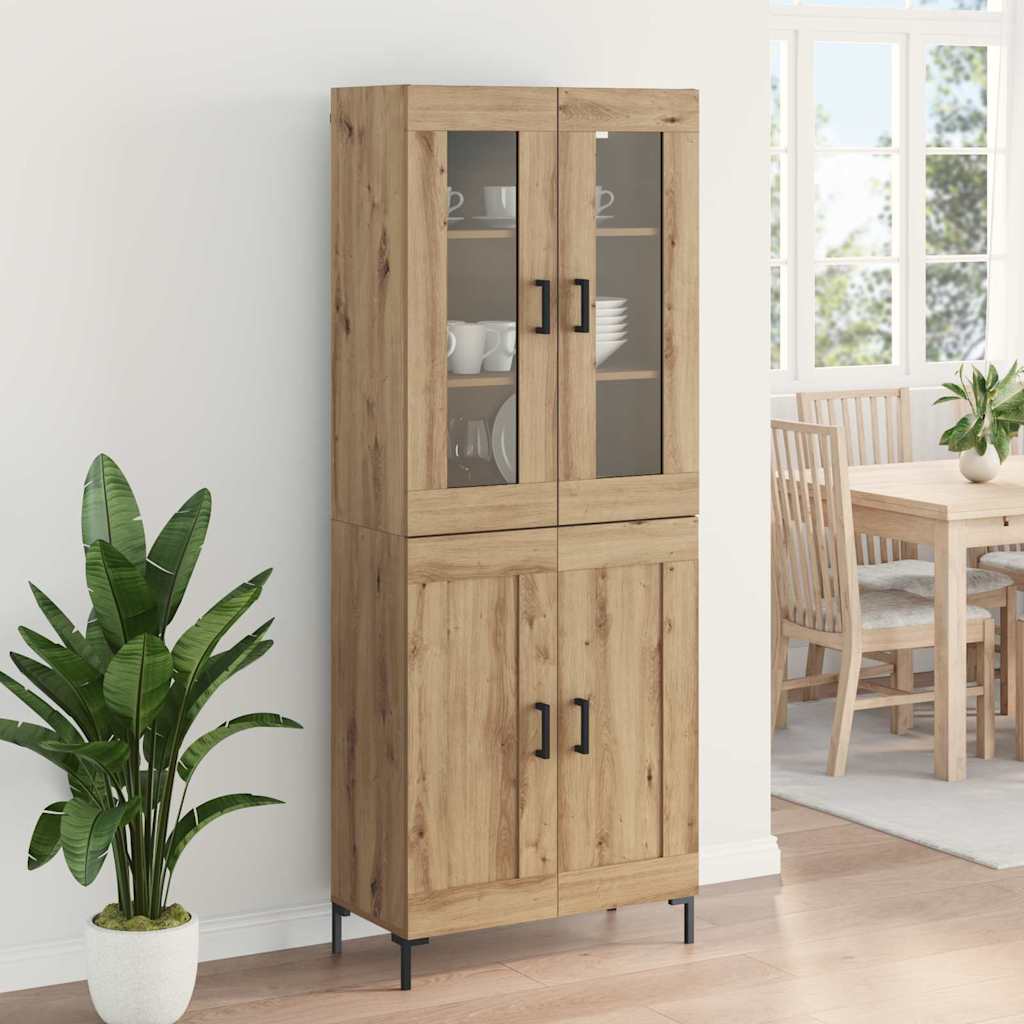 Highboard 2 pcs Artisan-Eiche Holzwerkstoff