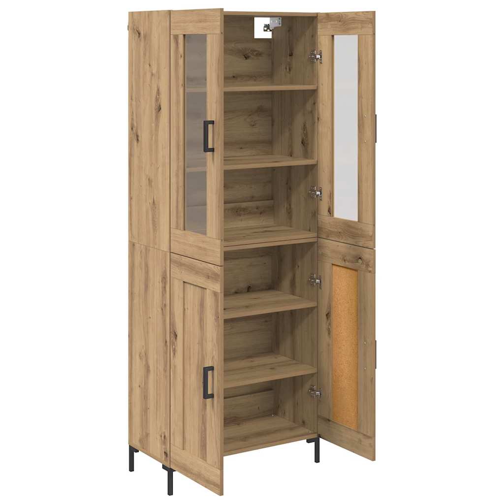 Highboard 2 pcs Artisan-Eiche Holzwerkstoff