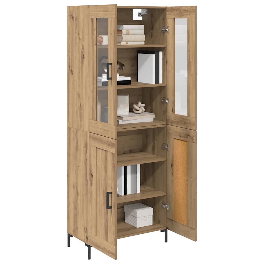 Highboard 2 pcs Artisan-Eiche Holzwerkstoff