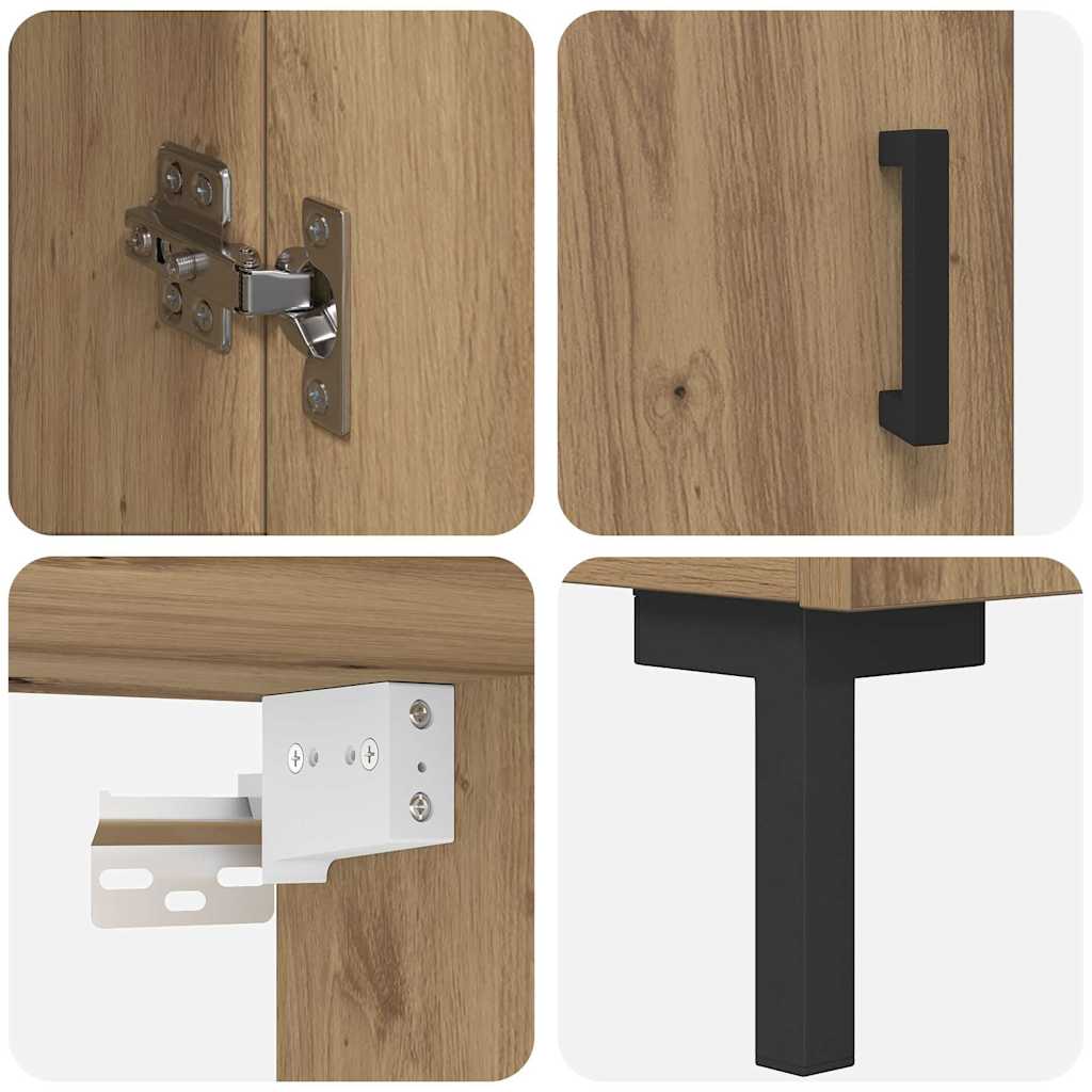 Highboard 2 pcs Artisan-Eiche Holzwerkstoff