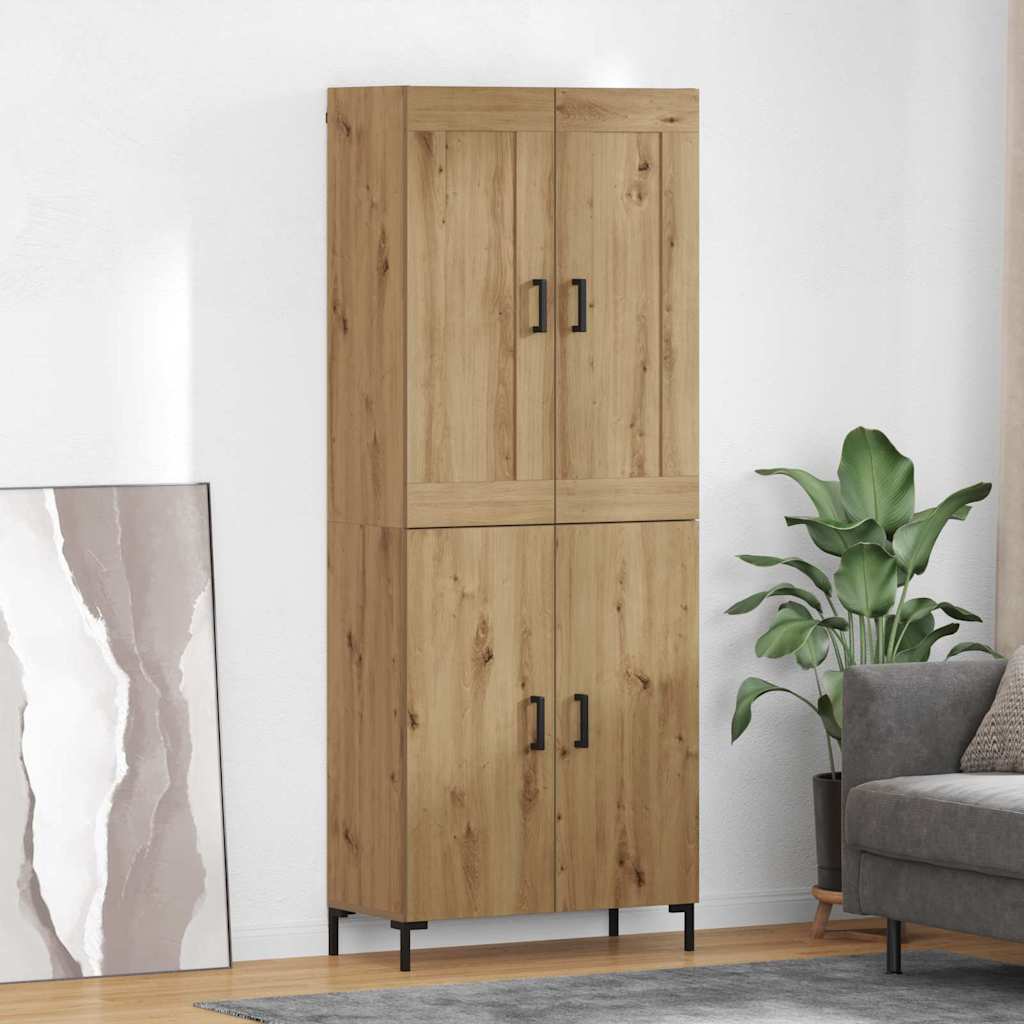 Highboard 2 pcs Artisan-Eiche Holzwerkstoff