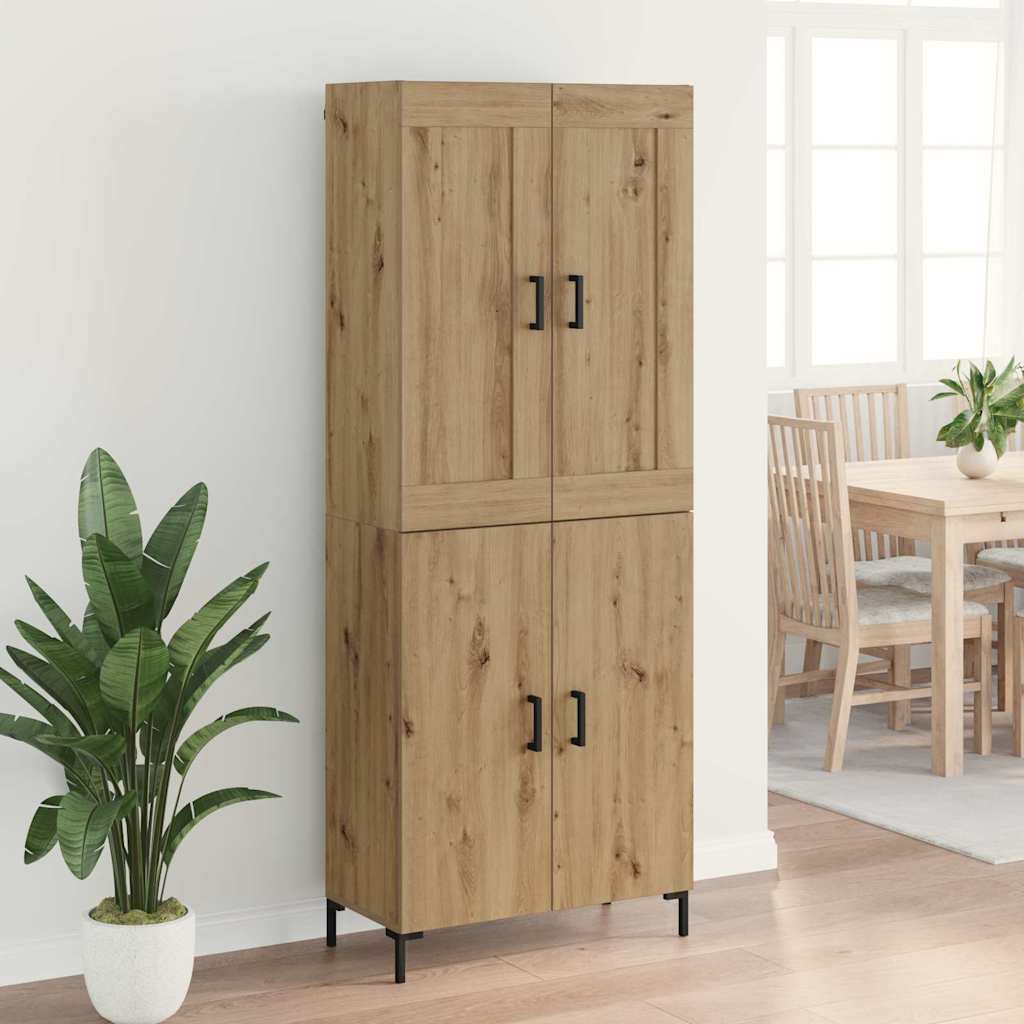Highboard 2 pcs Artisan-Eiche Holzwerkstoff