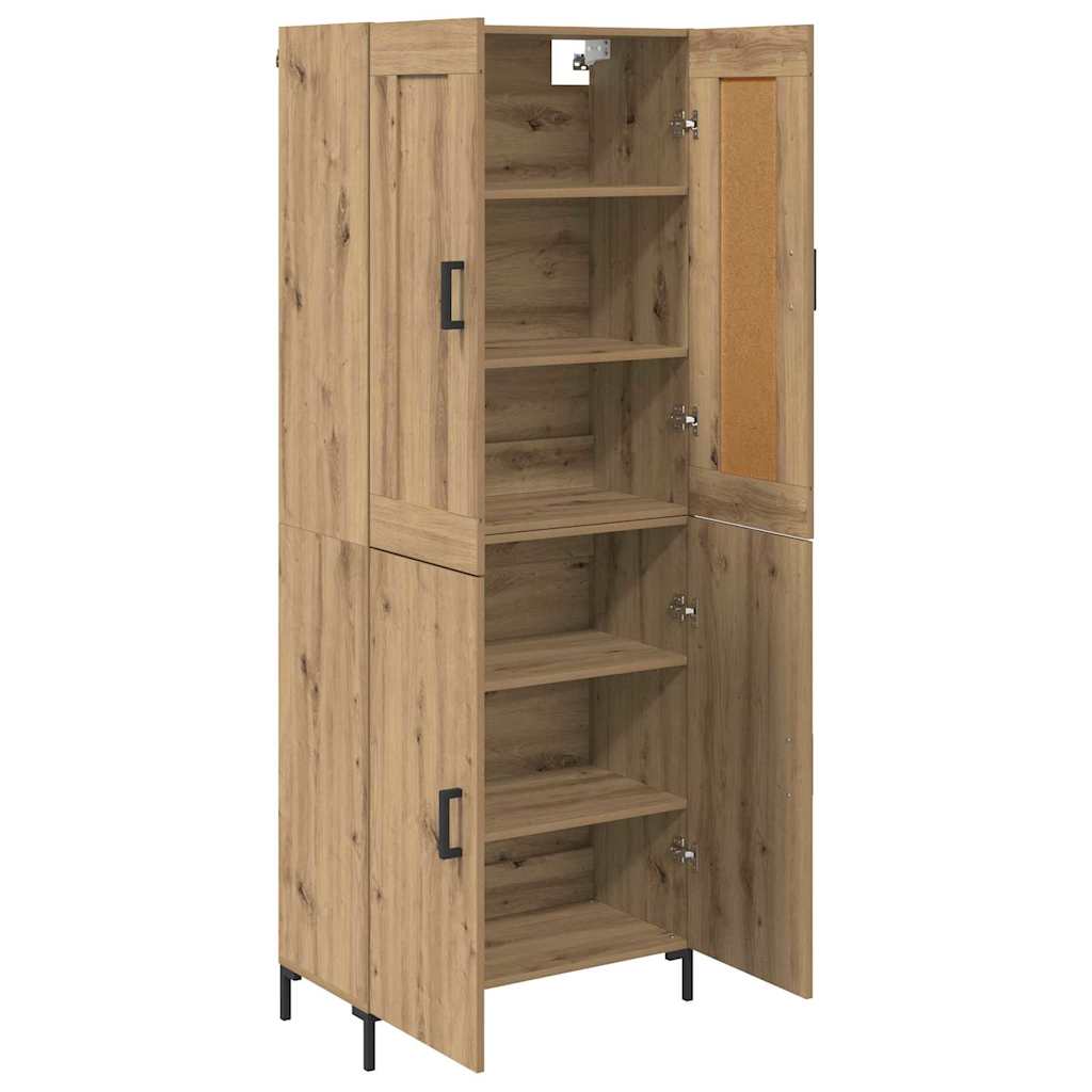 Highboard 2 pcs Artisan-Eiche Holzwerkstoff