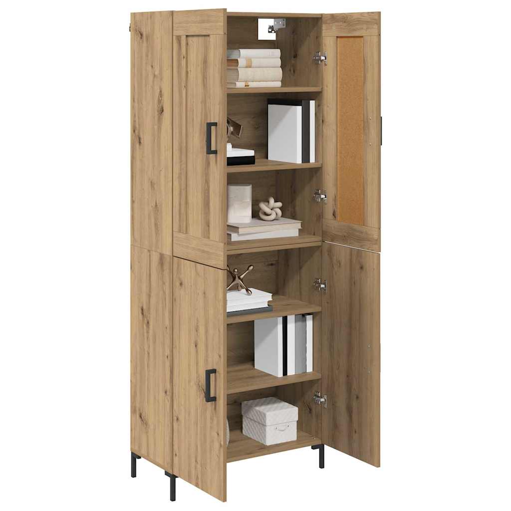 Highboard 2 pcs Artisan-Eiche Holzwerkstoff