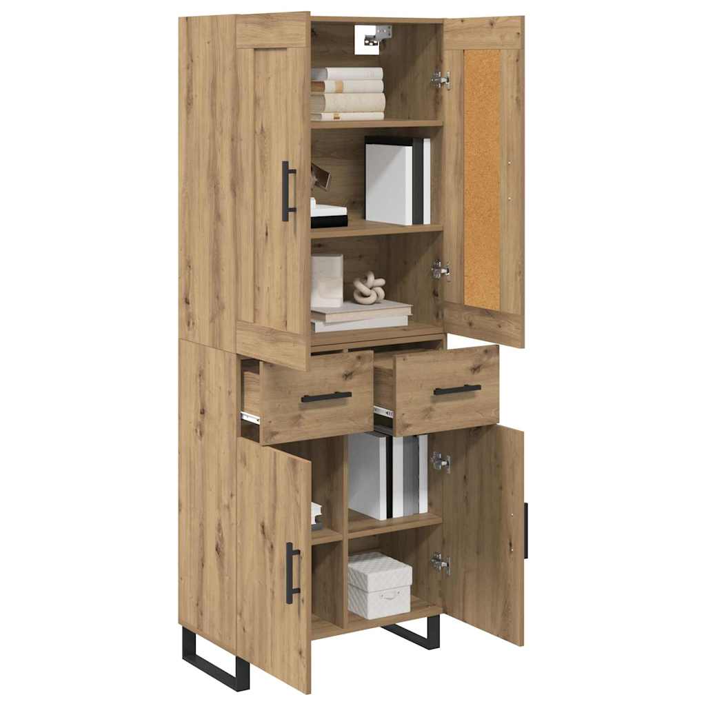 Highboard Artisan-Eiche 69,5 x 34 x 180 cm Holzwerkstoff