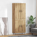 Highboard 2 pcs Artisan-Eiche Ingenieurholz und Glas