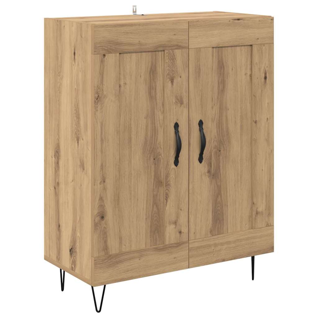 Highboard 2 pcs Artisan-Eiche Ingenieurholz und Glas