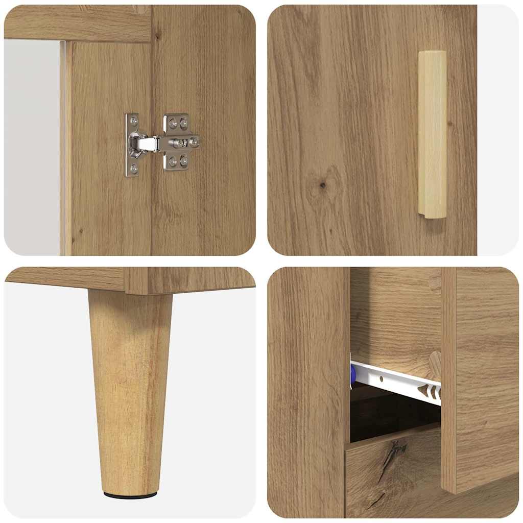 Highboard Artisan-Eiche 69,5 x 34 x 180 cm Holzwerkstoff