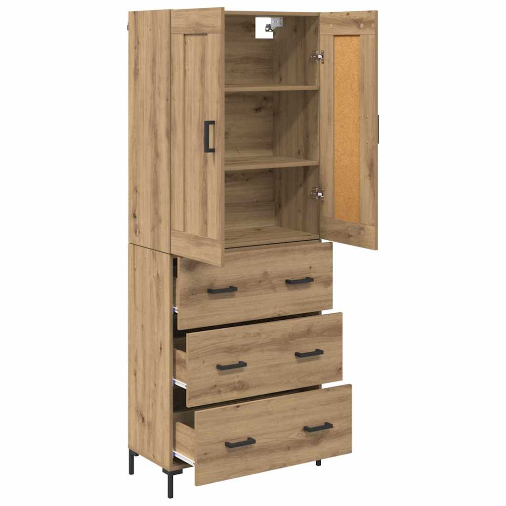 Highboard mit Schubladen 2 pcs Artisan-Eiche Holzwerkstoff