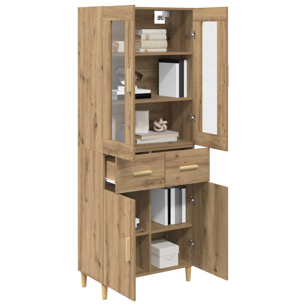Highboard Artisan-Eiche 69,5 x 34 x 180 cm Holzwerkstoff