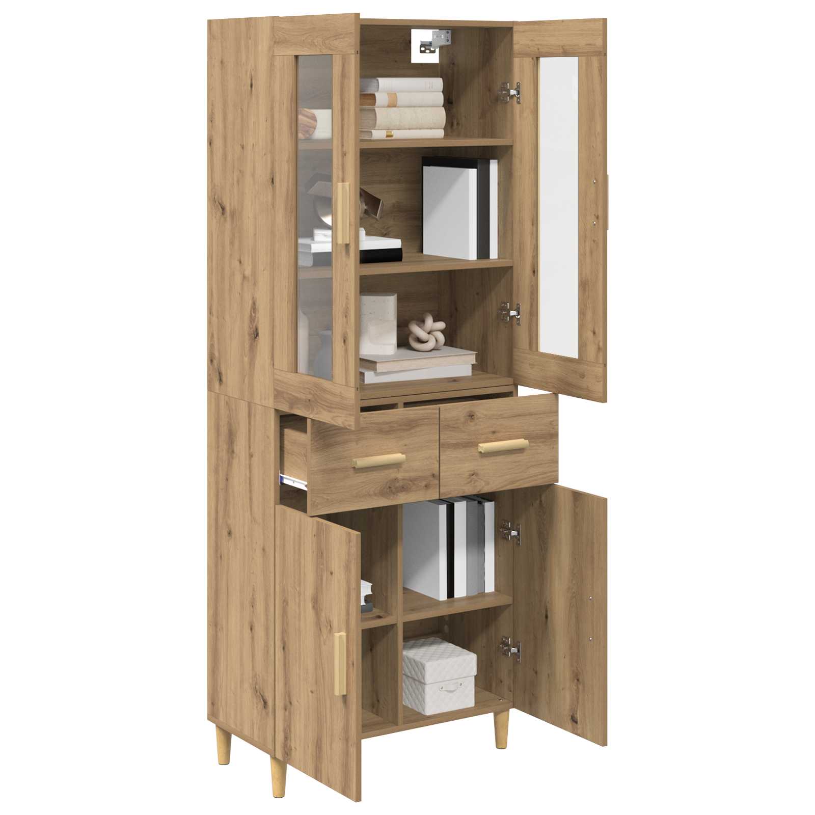 Highboard Artisan-Eiche 69,5 x 34 x 180 cm Holzwerkstoff