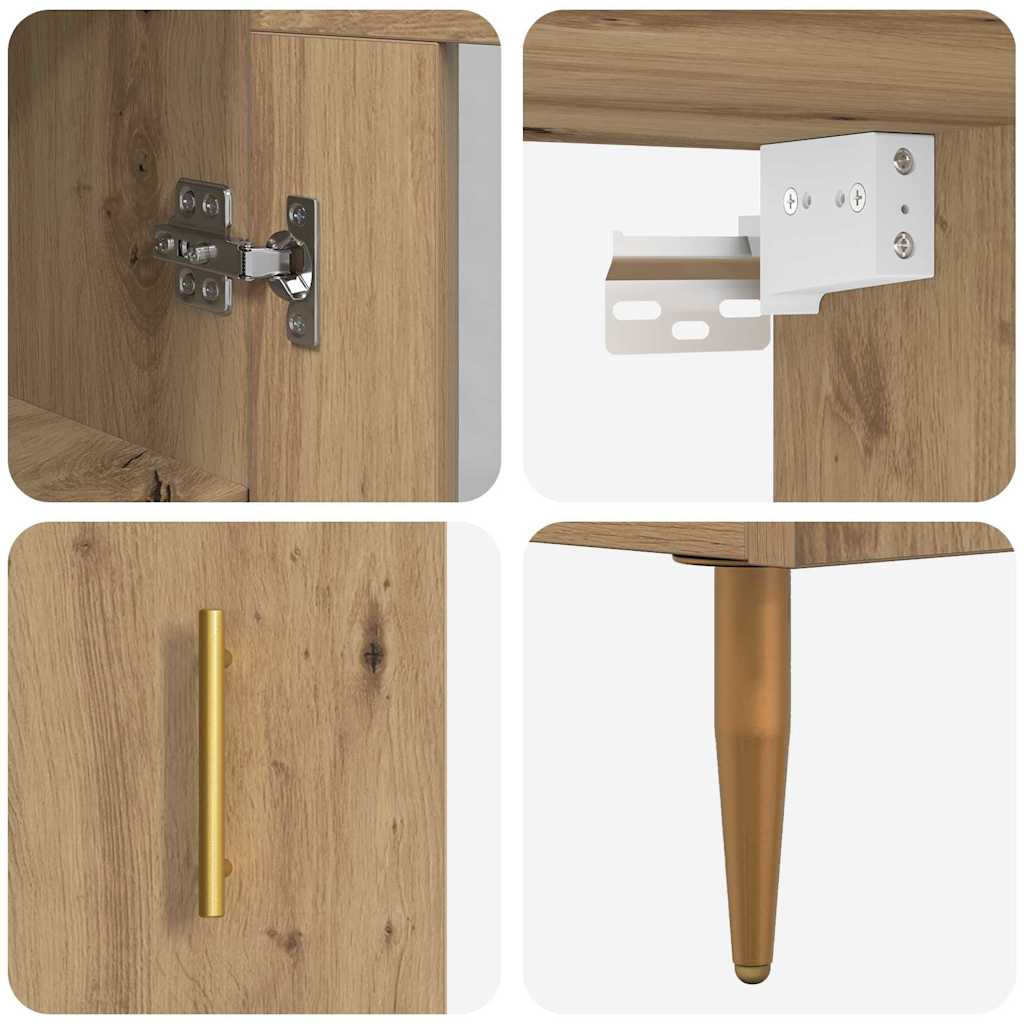 Highboard 2 pcs Artisan-Eiche Holzwerkstoff