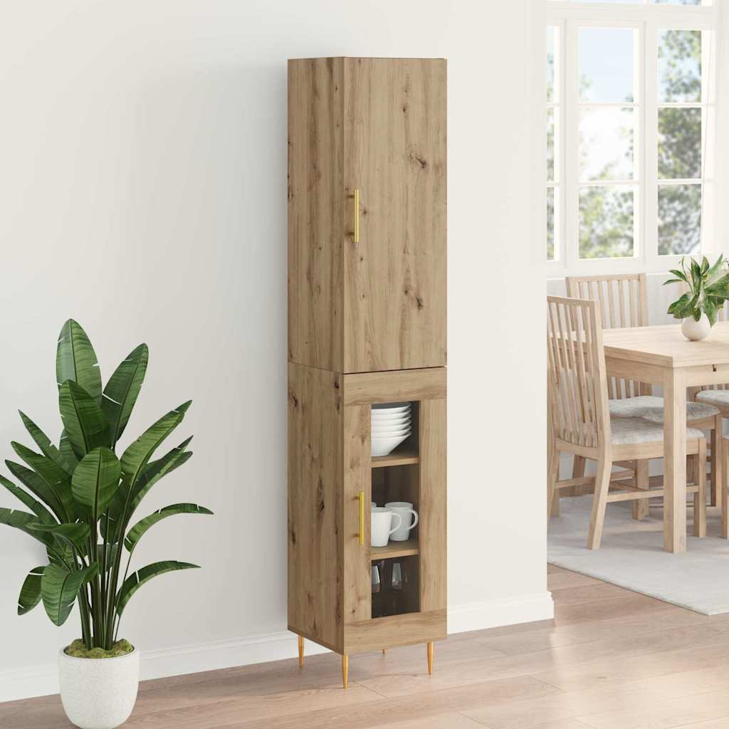 Highboard 2 pcs Artisan-Eiche Holzwerkstoff