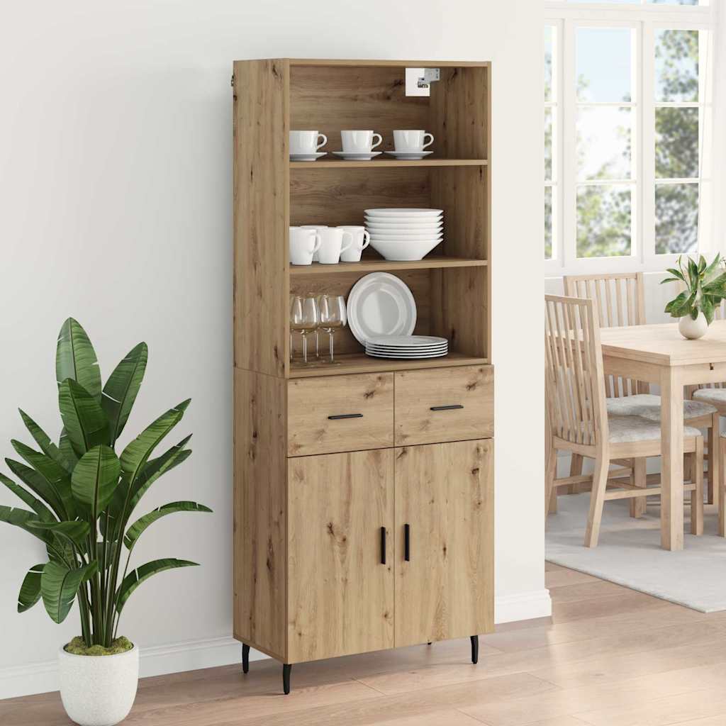 Highboard mit Schubladen Artisan-Eiche 69,5 x 34 x 180 cm