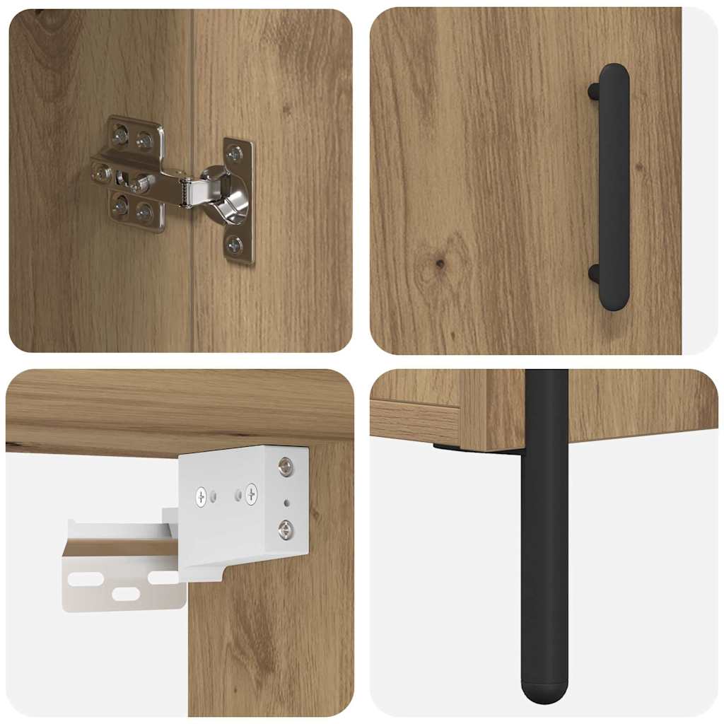 Highboard 2 pcs Artisan-Eiche Holzwerkstoff