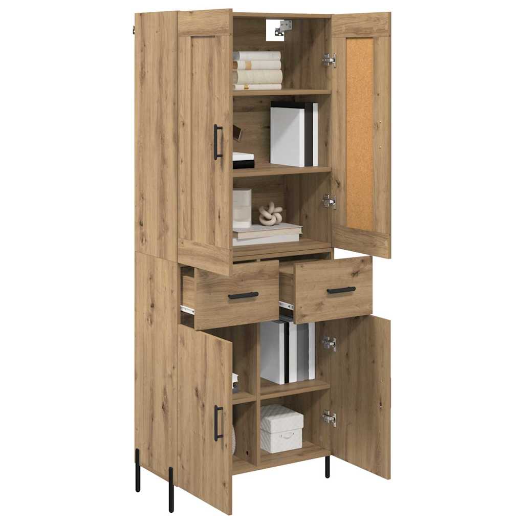 Highboard mit Schubladen 2 pcs Artisan-Eiche Holzwerkstoff