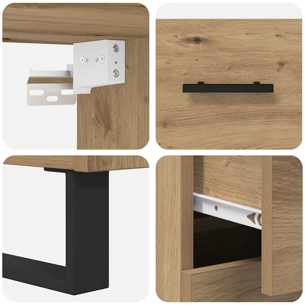 Highboard mit Schubladen 2 pcs Artisan-Eiche Holzwerkstoff