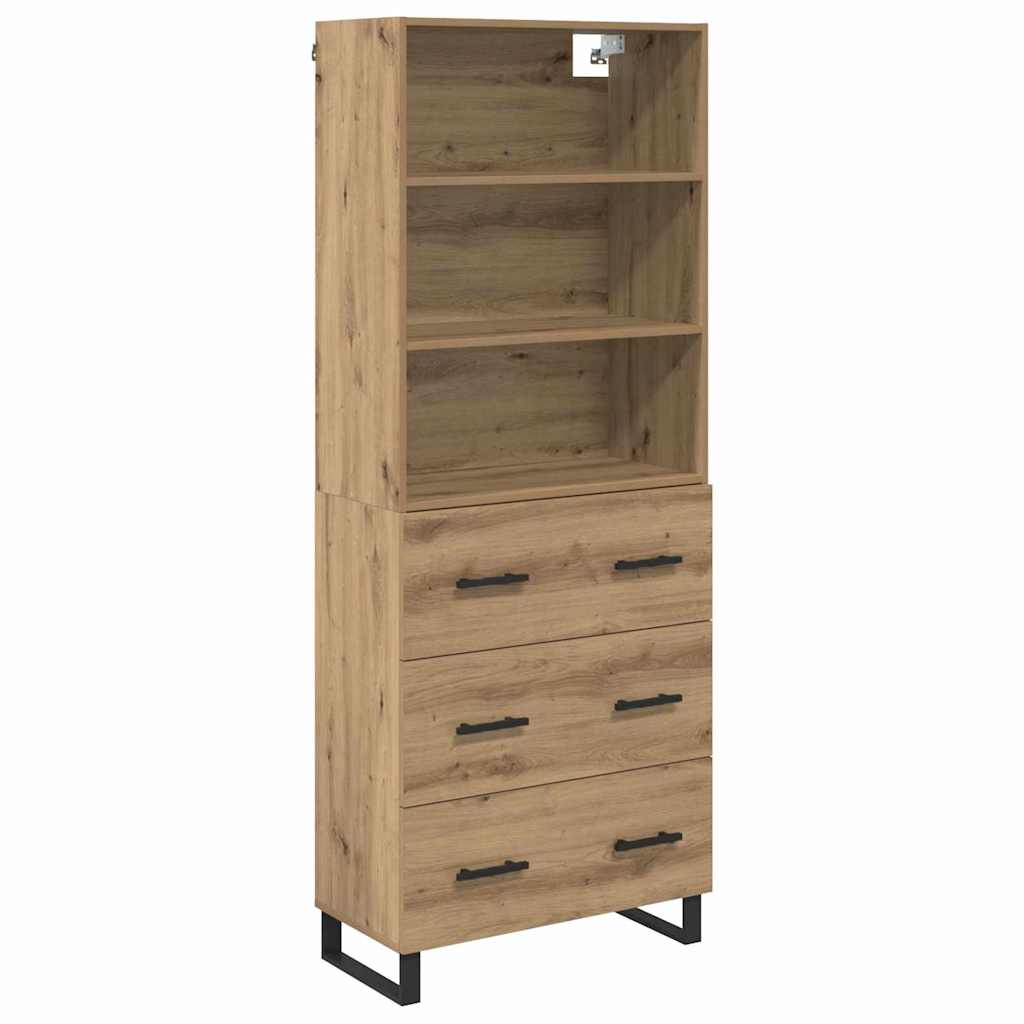 Highboard mit Schubladen 2 pcs Artisan-Eiche Holzwerkstoff