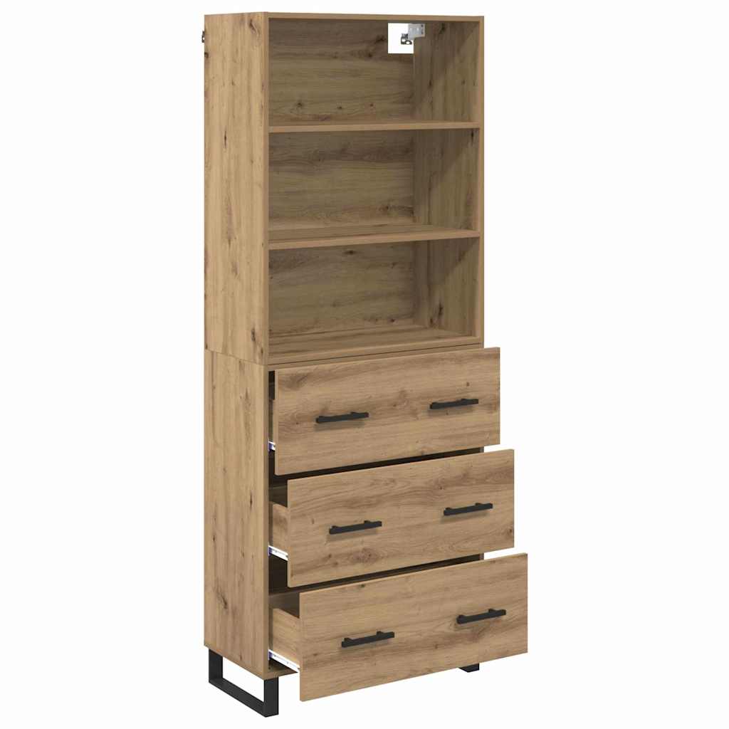 Highboard mit Schubladen 2 pcs Artisan-Eiche Holzwerkstoff