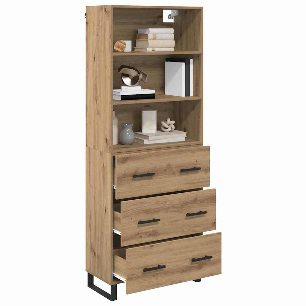 Highboard mit Schubladen 2 pcs Artisan-Eiche Holzwerkstoff