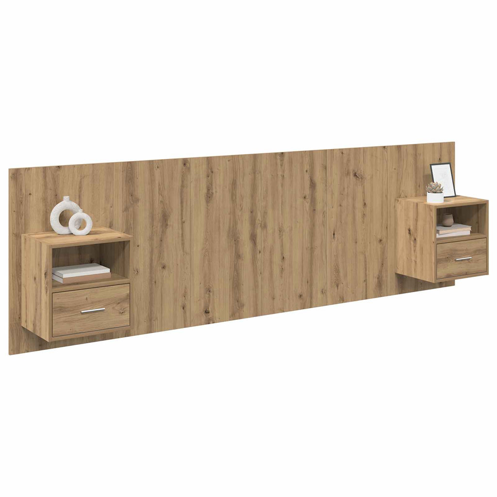 Kopfteil mit Schrank 3 pcs Artisan-Eiche Holzwerkstoff