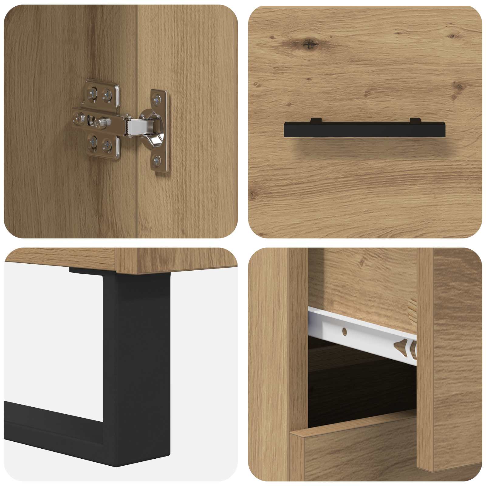 Highboard mit Schubladen 2 pcs Artisan-Eiche Holzwerkstoff