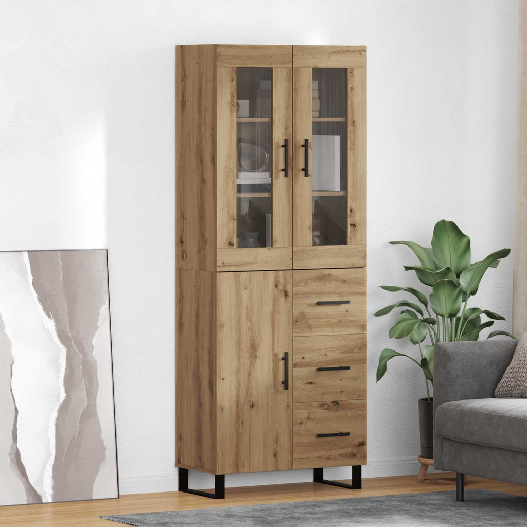 Highboard mit Schubladen 2 pcs Artisan-Eiche Holzwerkstoff