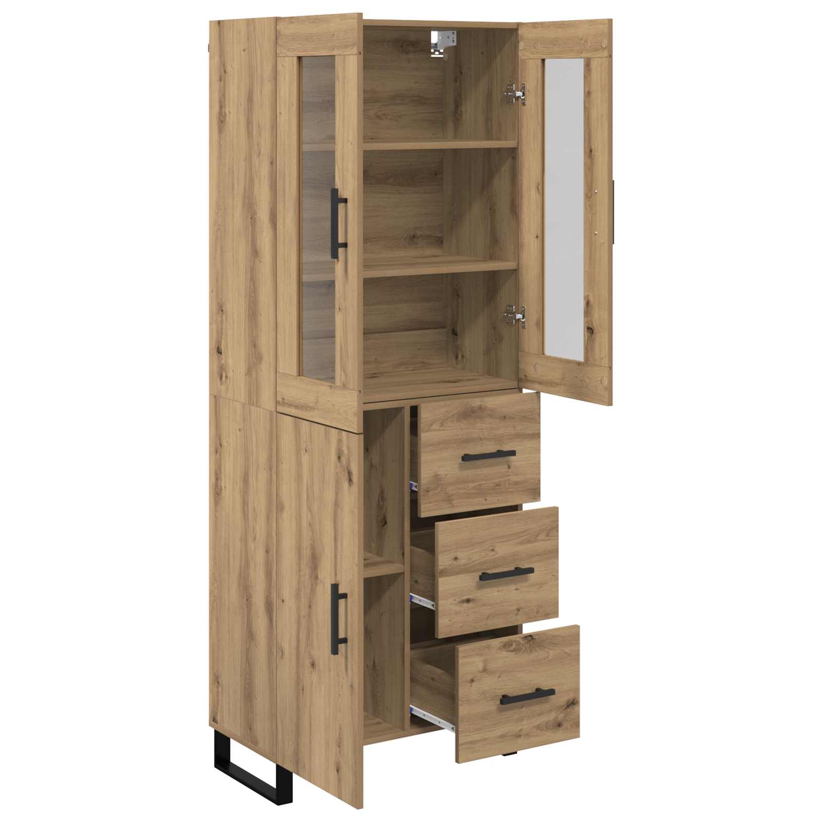 Highboard mit Schubladen 2 pcs Artisan-Eiche Holzwerkstoff