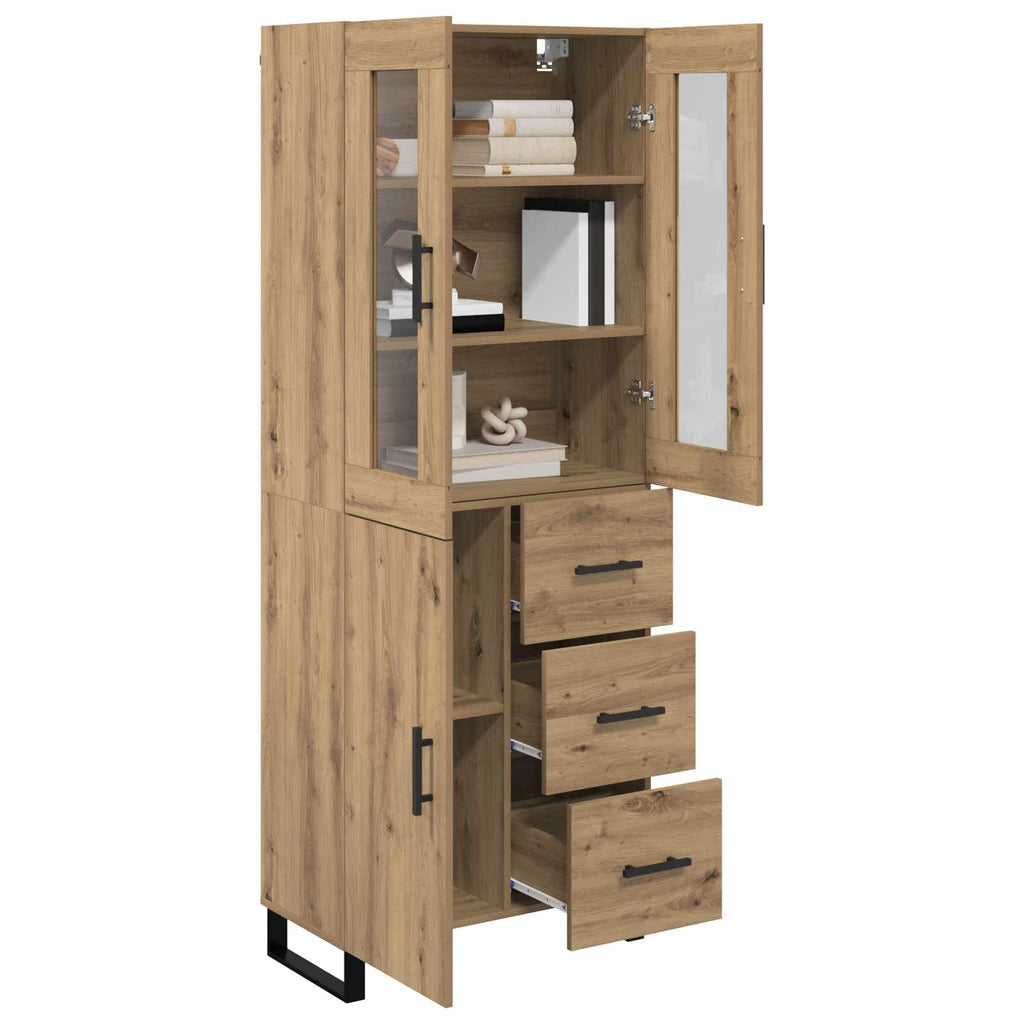 Highboard mit Schubladen 2 pcs Artisan-Eiche Holzwerkstoff