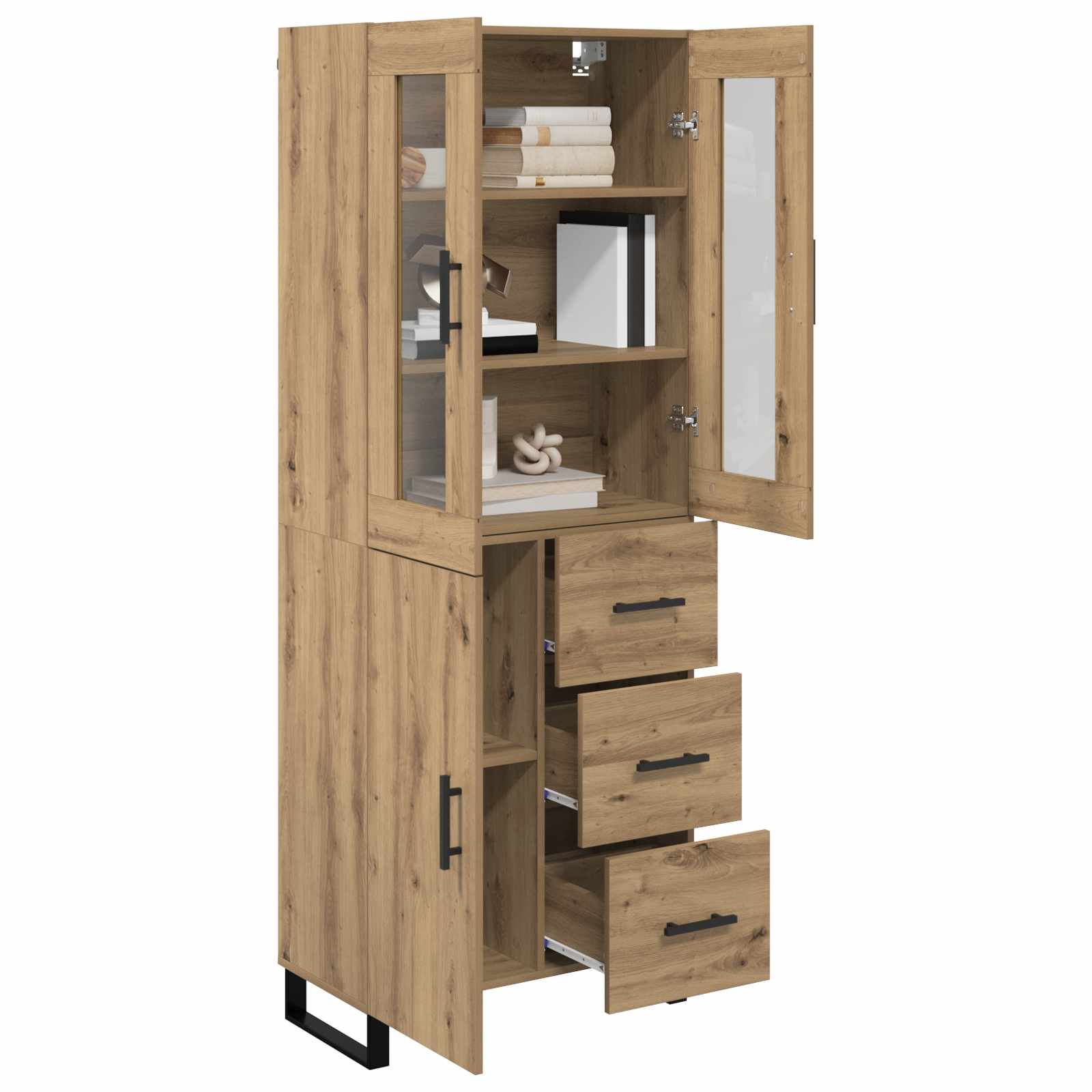 Highboard mit Schubladen 2 pcs Artisan-Eiche Holzwerkstoff