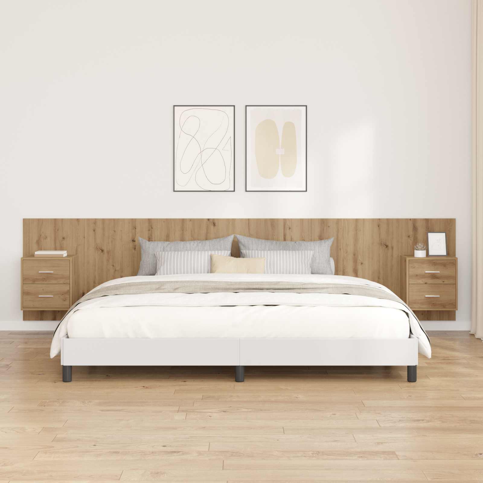 Kopfteil mit Schrank 3 pcs Artisan-Eiche Holzwerkstoff