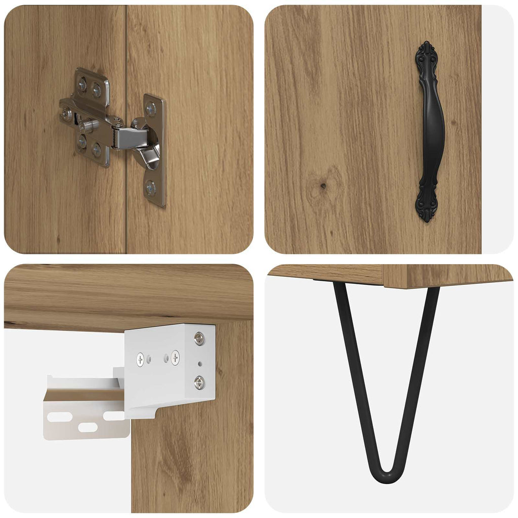 Highboard Artisan-Eiche 69,5 x 34 x 180 cm Holzwerkstoff