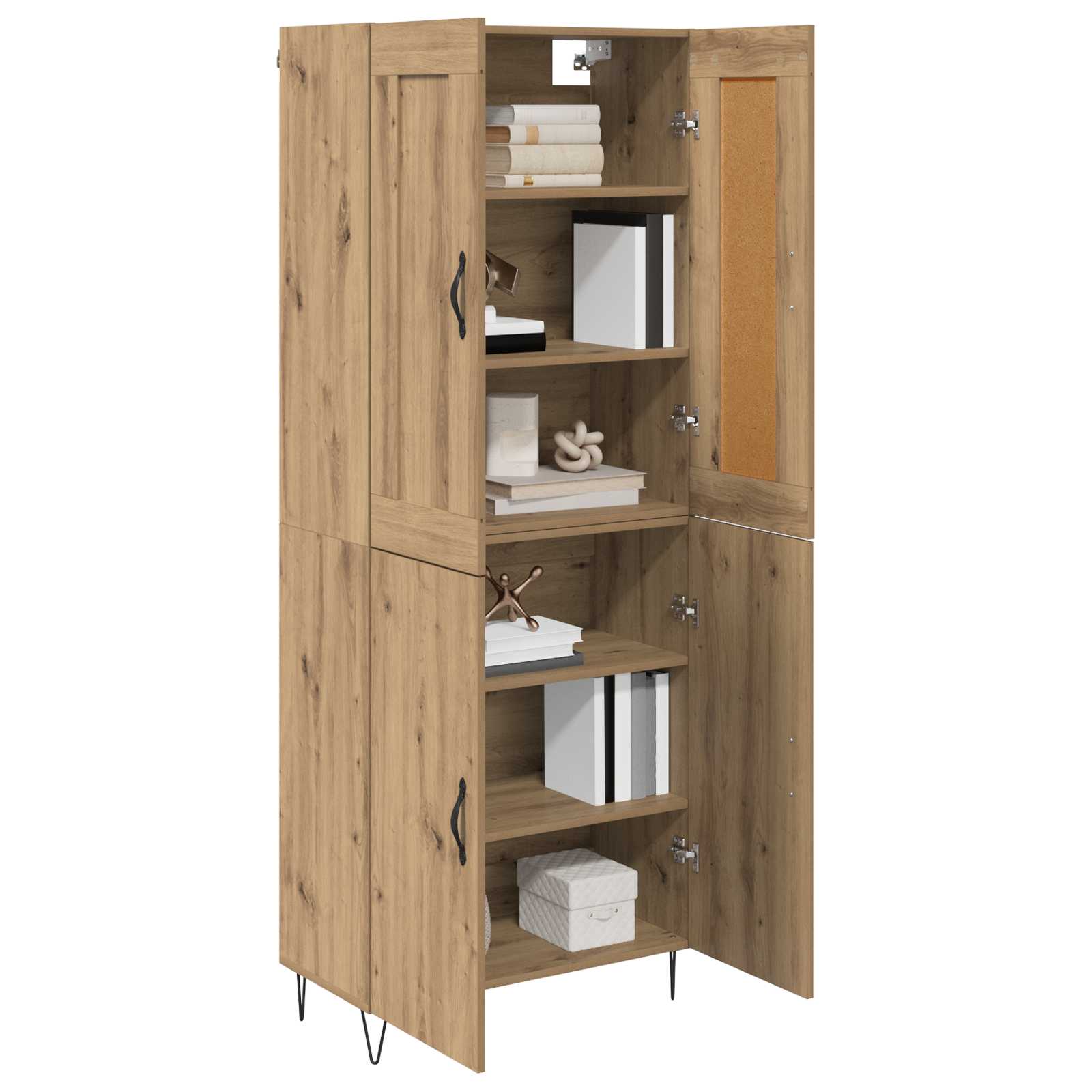 Highboard Artisan-Eiche 69,5 x 34 x 180 cm Holzwerkstoff