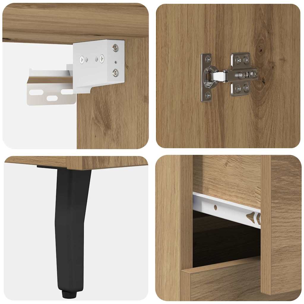 Highboard mit Schubladen Artisan-Eiche 69,5 x 34 x 180 cm